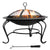 Outsunny Patio Pyrotechnics: Stylish Fire Pit with Lid for Garden Entertaining, Black/Blue