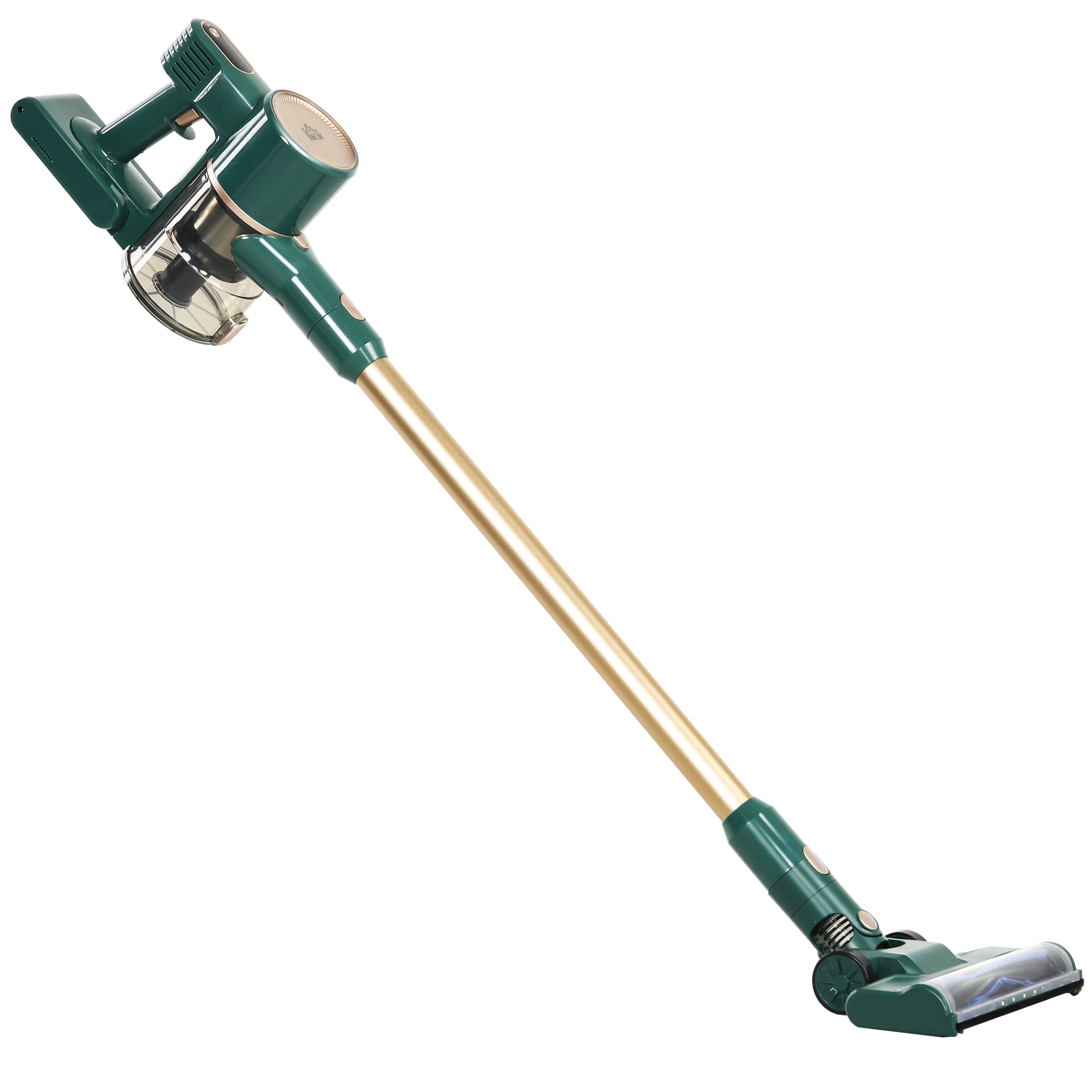 HOMCOM Cordless Rechargeable Stick 2500rpm Vacuum, with Accessories - Green