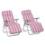 Outsunny Garden Sun Loungers, Set of 2, Outdoor Reclining Chairs with Cushions, Foldable and Adjustable, Red and White