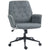 HOMCOM Modern Linen Computer Chair, Swivel Office Chair with Armrest, Adjustable Height, Dark Grey