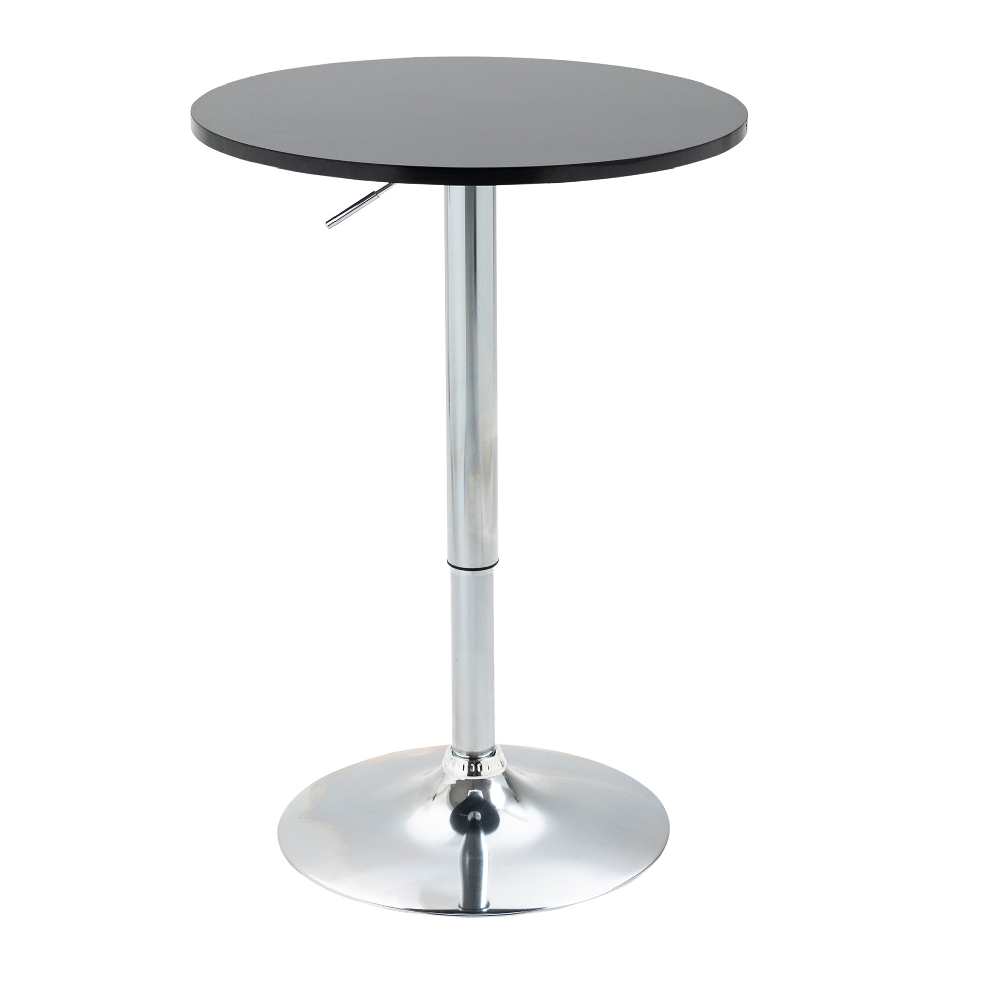 HOMCOM Adjustable Bar Table: Round Countertop, Metal Base, Home Bar, Dining & Kitchen Centrepiece, Black