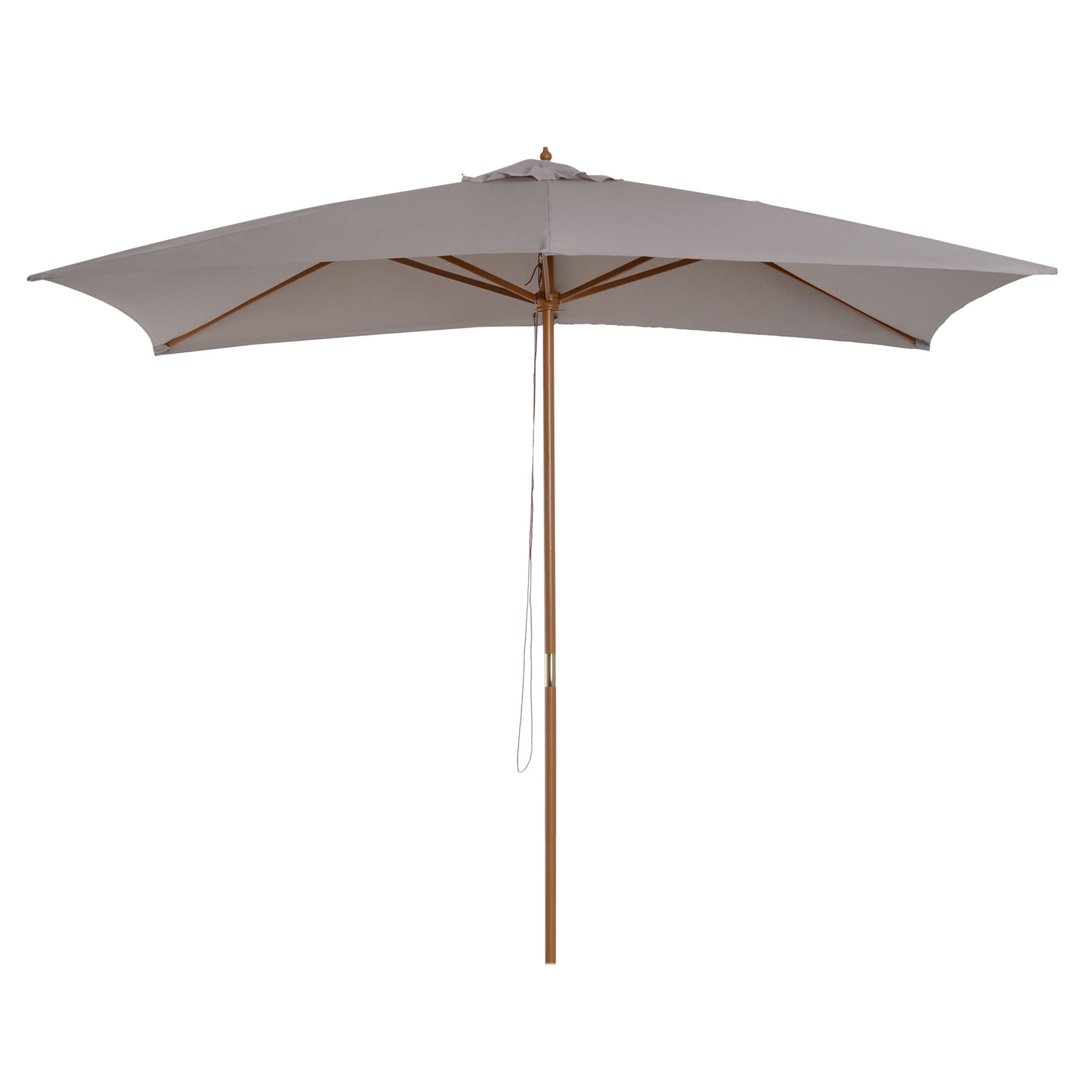 Outsunny 2 x 3m Wooden Parasol Garden Umbrellas Sun Shade Patio Outdoor Umbrella Canopy New (Light Grey)