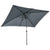 Outsunny 3x2m Patio Parasol Garden Umbrellas Canopy with Aluminum Tilt Crank Rectangular Sun Shade Steel, Dark Grey