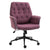 Vinsetto Linen Office Swivel Chair Mid Back Computer Desk Chair with Adjustable Seat, Arm - Purple