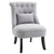 HOMCOM Fabric Single Sofa Dining Chair Tub Chair Upholstered W/ Pillow Solid Wood Leg Home Living Room Furniture Grey