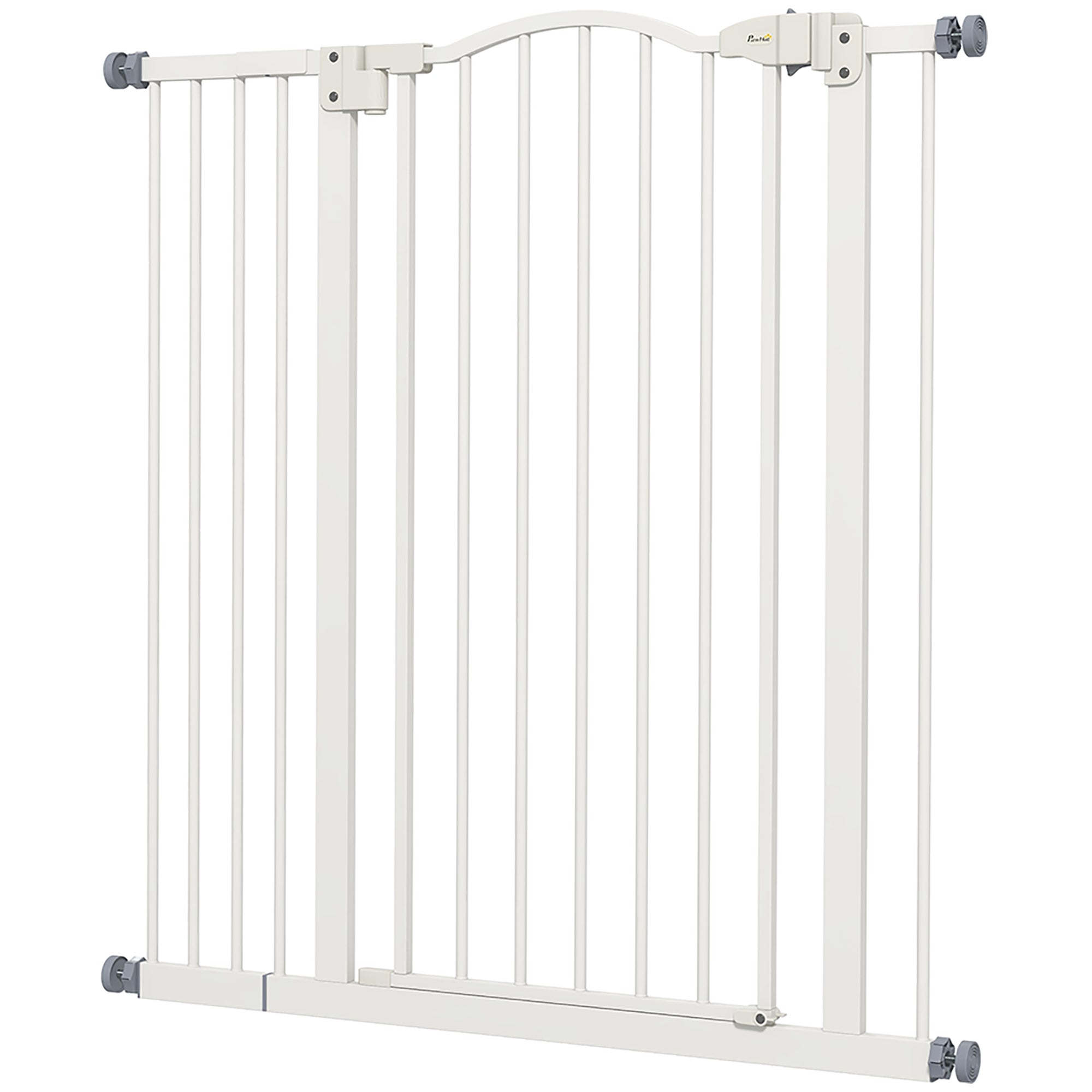 PawHut Adjustable Pet Safety Gate: No-Drill Installation, Auto-Close Feature for Doorways, Crisp White, 74-94cm