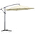 Outsunny Cantilever Parasol: 3m Patio Banana Hanging Umbrella, Crank & Tilt, 8 Ribs, Cross Base, Creamy White