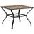 Outsunny Outdoor Dining Table with Parasol Hole, Stone-Grain Effect PC Board, for Patio, Brown