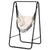 Outsunny Hammock Swing Chair with Stand, Cushioned Hammock Chair for Indoor & Outdoor Relaxation, Cream White