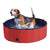 Pawhut Portable Pet Swimming Pool, Foldable Bathing Tub for Dogs and Cats, Non-Slip, Durable PVC, 妗?00x30H cm, Red