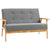 HOMCOM Modern 2-Seat Sofa Linen Fabric Upholstery Tufted Couch with Rubberwood Legs Dark Grey