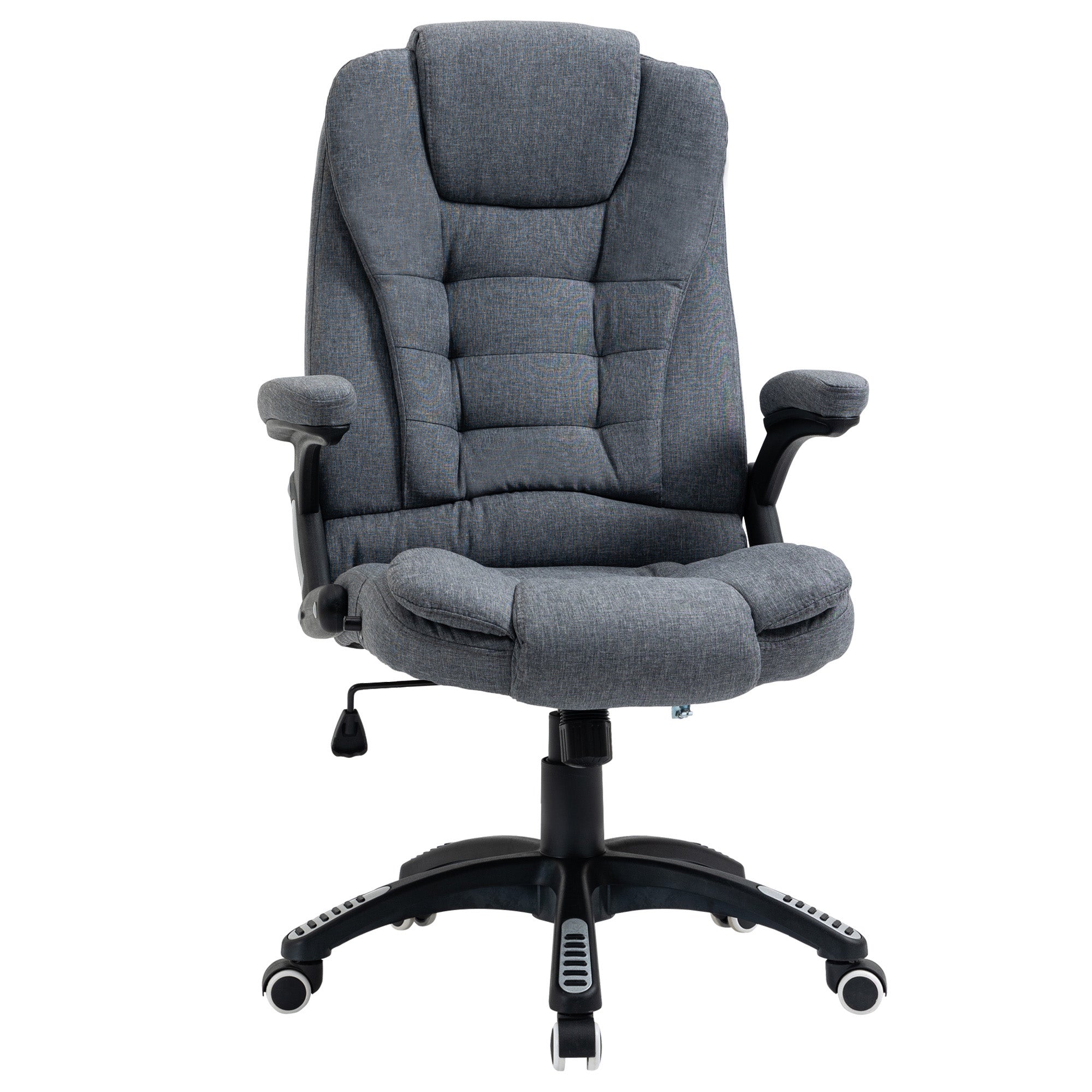 Vinsetto Ergonomic Swivel Desk Chair with Armrests, Adjustable Height, Reclining and Tilt Function, Dark Grey