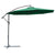 Outsunny Banana Cantilever Parasol: 3m Hanging Umbrella with Crank & Cross Base, Outdoor Sun Shelter, Verdant Green