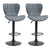 HOMCOM Bar Stools Set of 2 Adjustable Height Swivel Bar Chairs in PU Leather with Backrest & Footrest, Grey