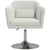 HOMCOM Modern Accent Chair with Swivel Base, Height Adjustable Arm Chair with Pillow for Living Room, Bedroom, Cream White