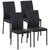 HOMCOM Modern Dining Chairs Upholstered Faux Leather Accent Chairs with Metal Legs for Kitchen, Set of 4, Black