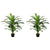 Outsunny Set of 2 Artificial Dracaena Trees, 110cm/3.6FT Tall Decorative Plants with 40 Leaves & Nursery Pot, Fake Tropical Tree for Indoor/Outdoor