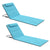 Outsunny Metal Frame PE Fabric 2 Pieces Outdoor Beach Reclining Chair Set w/ Pillow Light Blue