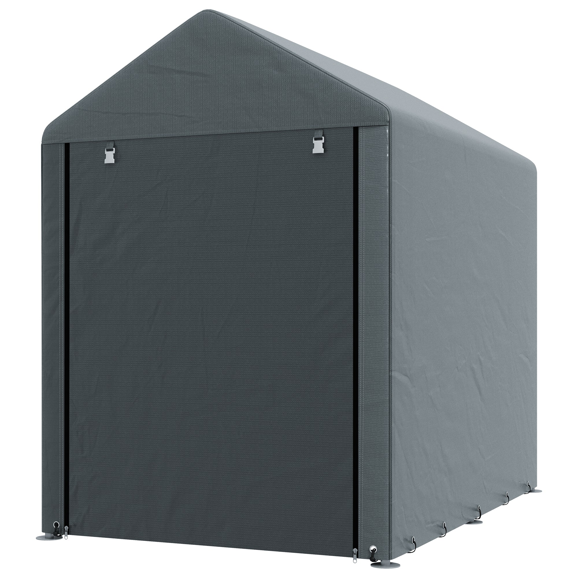 Outsunny 1.2 x 1.8m Garden Storage Shed Tent, Portable Shed with Roll-up Door for Motorcycle, Bike, Garden Tools