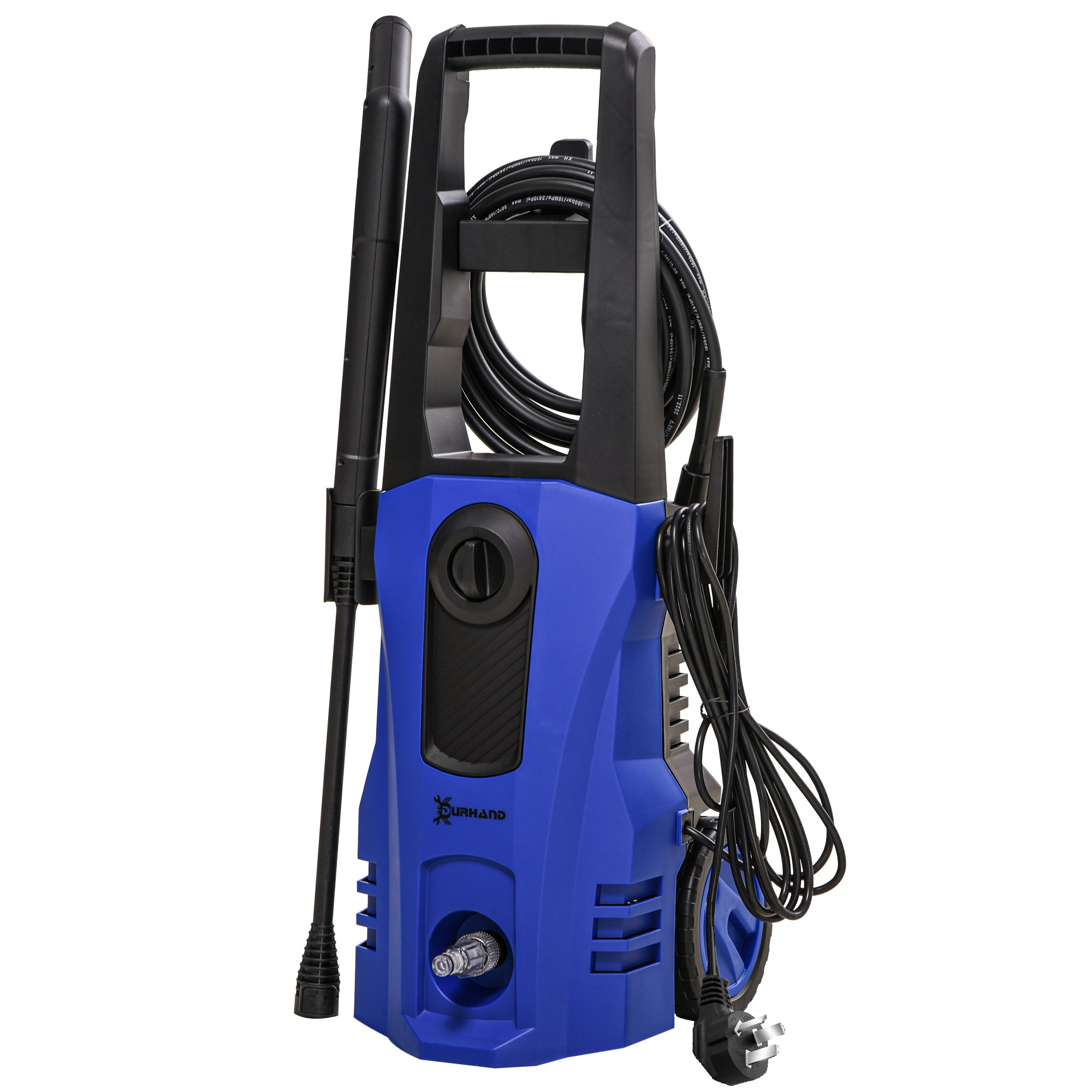 DURHAND High Pressure Washer, 150 Bar Pressure, 510 L/h Flow, 1800W, High-Performance Portable Power Jet Wash Cleaner, Blue