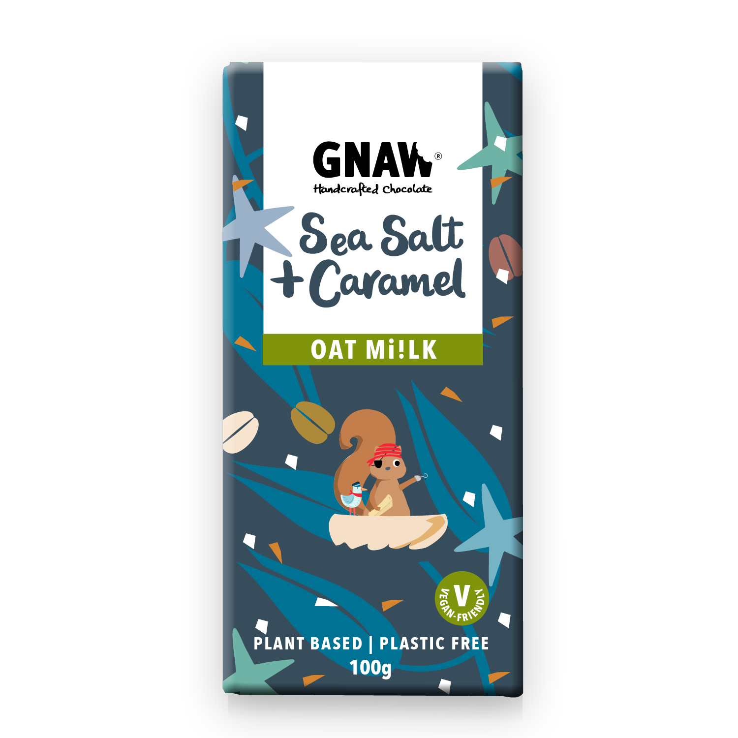 Gnaw Sea Salt & Caramel Oat M!lk  Chocolate Bar (100g)