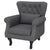 HOMCOM Chesterfield-style Accent Chair, Tufted Wingback Armchair with Pillow, Naihead Trim for Living Room, Bedroom, Dark Grey