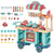 HOMCOM 50 Pcs Kids Kitchen Play set Fast Food Trolley Cart Pretend Playset Toys with Play Food Money Cash Register Accessories Gift for Kids Age 3-6