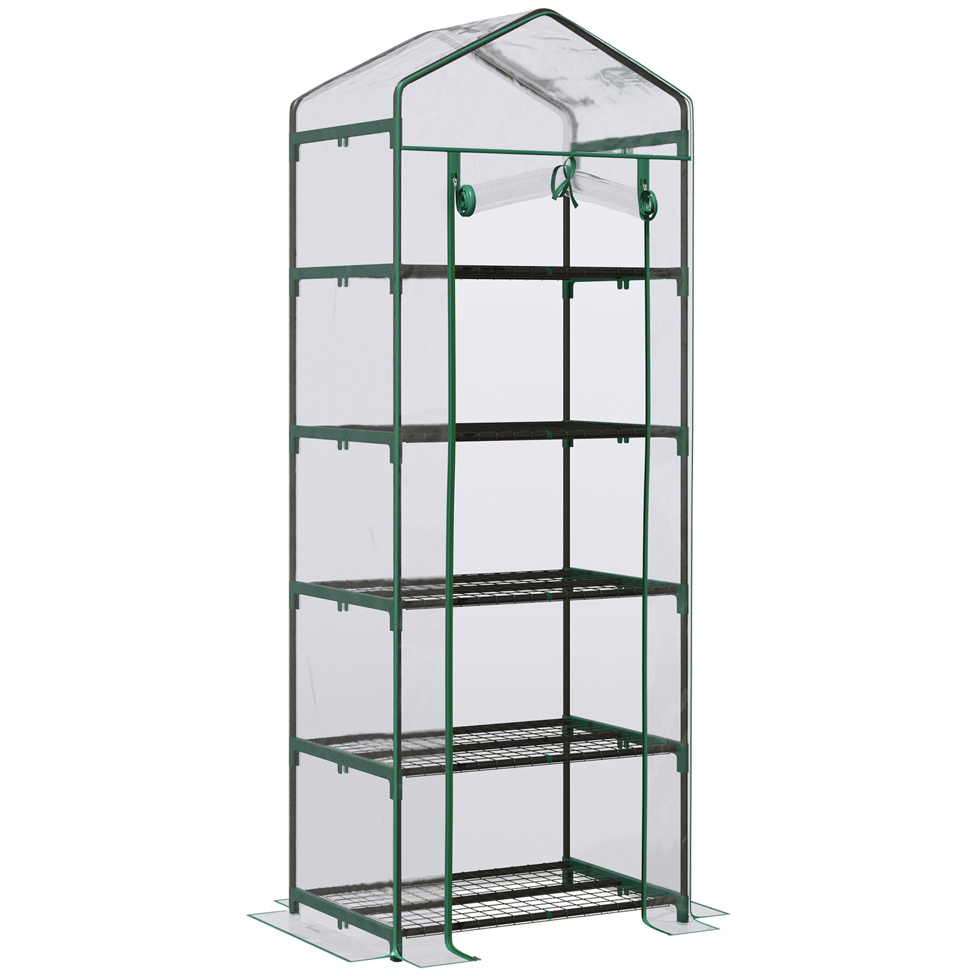 Outsunny Tiered Terrarium: 5-Tier Portable Greenhouse with PVC Cover, Metal Frame for Flourishing Flowers, Transparent Elegance