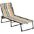 Outsunny Folding Sun Lounger, Multicoloured Beach Chaise Chair, Garden Reclining Cot, 4 Position Adjustable, Camping Hiking Recliner