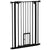 PawHut Extra Tall Dog Gate with Cat Door, Pet Safety Gate for Doorways Stairs with Auto Close Double Locking, 104 cm Tall 74-80 cm Wide, Black