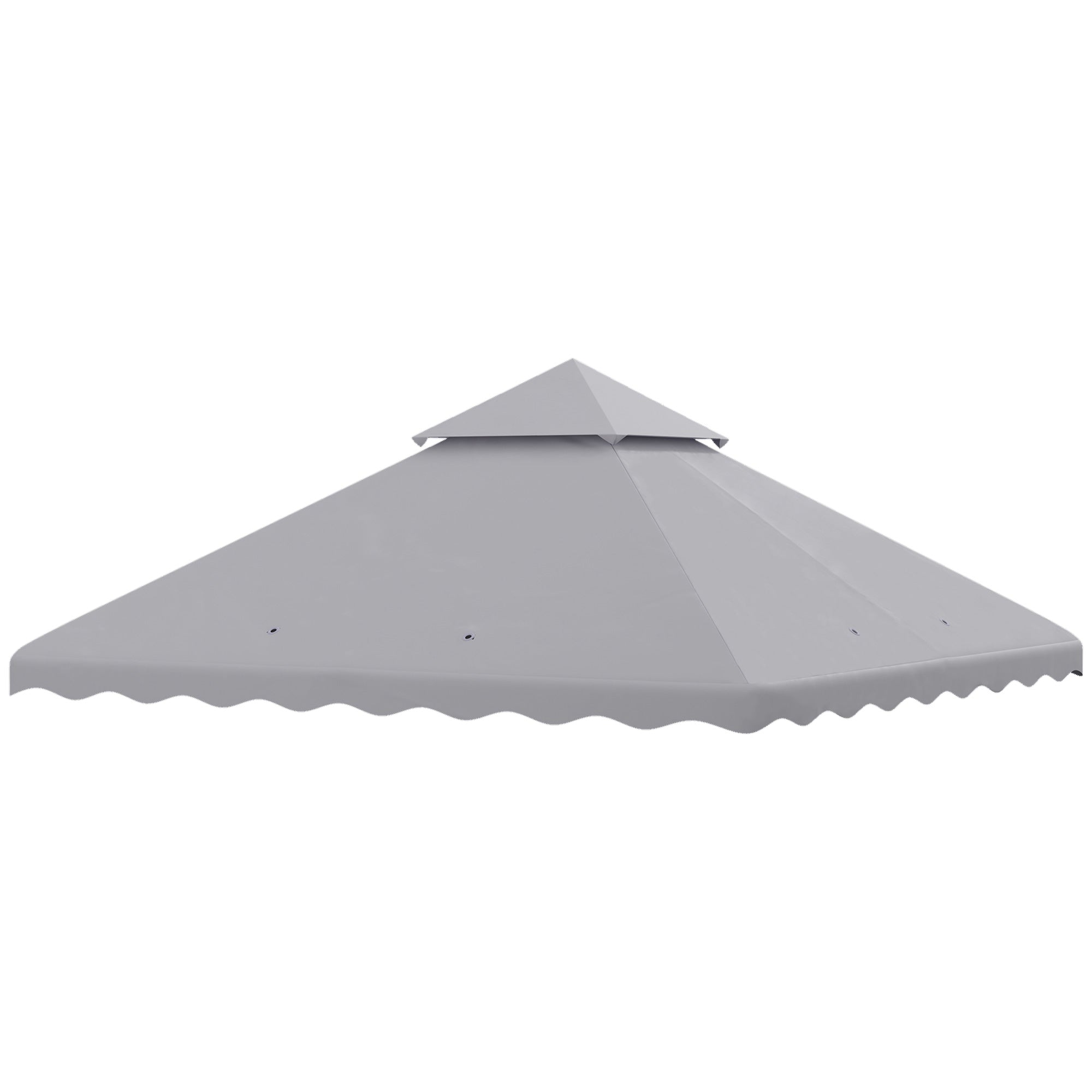 Outsunny Replacement Gazebo Canopy Cover 3x3m, Dual-Tier Roof, Durable Light Grey Fabric, Weather-Resistant, Perfect for Outdoor Events