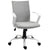 Vinsetto Swivel Chair: Linen Office Comfort with Adjustable Height, Armrests & Wheels, Light Grey