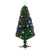 HOMCOM 5ft Prelit Artificial Christmas Tree Fiber Optic LED Light Holiday Home Xmas Decoration Tree with Foldable Feet, Green