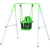 Outsunny Steel Nursery Swing with Safety Seat Belt Support Back Green