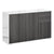 HOMCOM High Gloss Sideboard: Living Room/Bedroom Cabinet, Push-Open, 2 Drawers, Light Grey & White