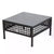 Outsunny Rattan Coffee End Table W/ Glass 60Lx60Wx33H cm-Black