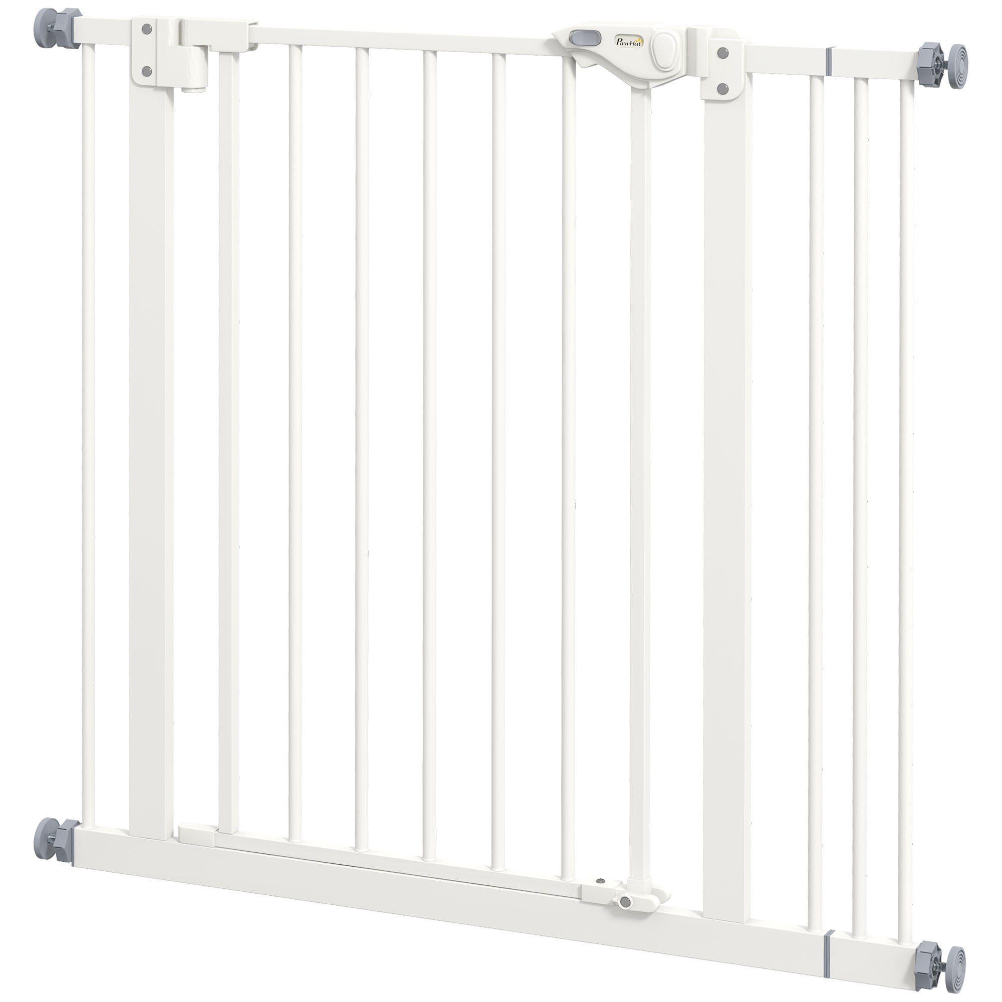 PawHut Metal 74-87cm Wide Adjustable Dog Gate White