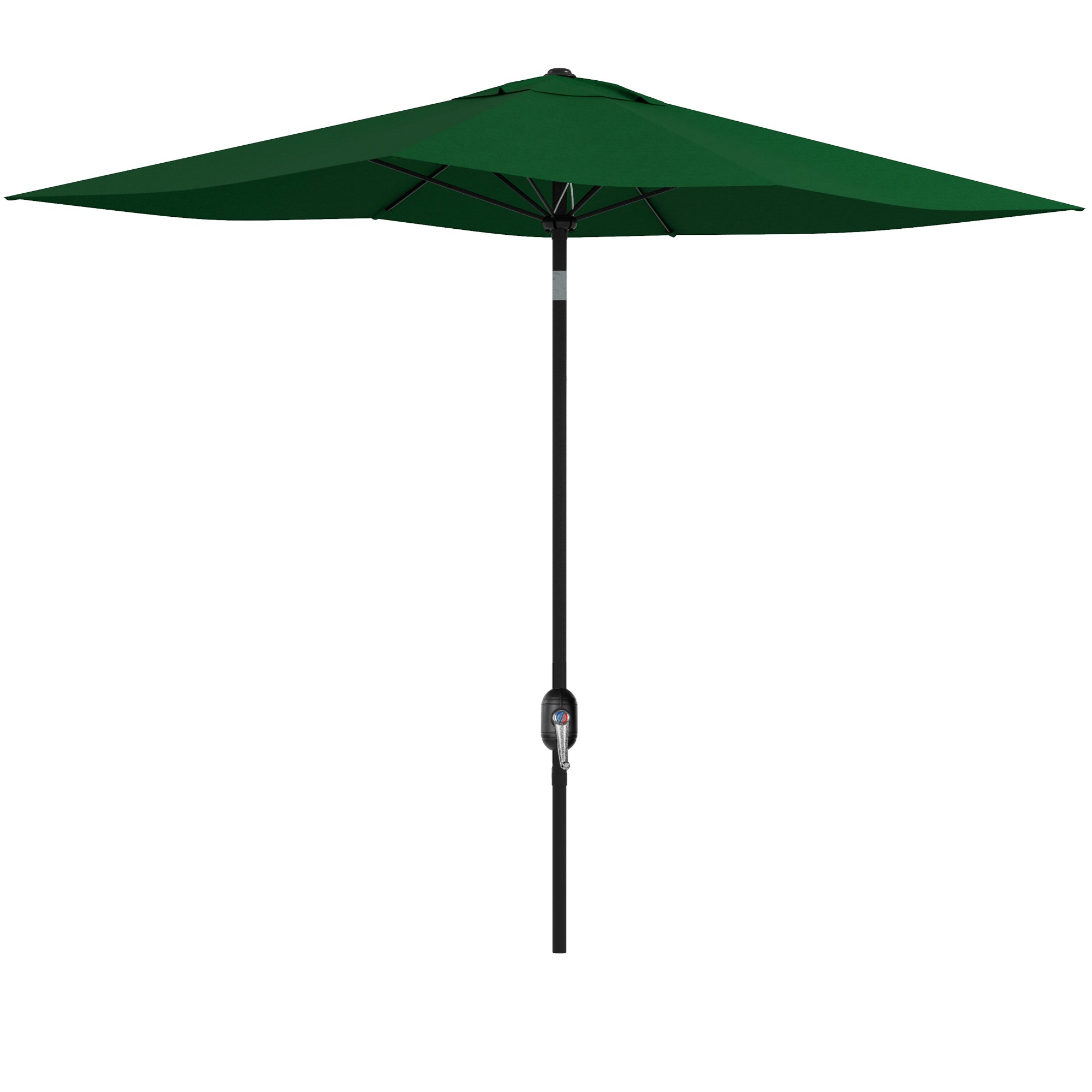 Outsunny Rectangular Market Umbrella, 2 x 3m Patio Outdoor Table Umbrella with Crank & Push Button Tilt, Green