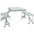 Outsunny Portable Camping Picnic Table, Foldable with Seats, Chairs and Umbrella Hole, 4-Kids Travel Table, Grey