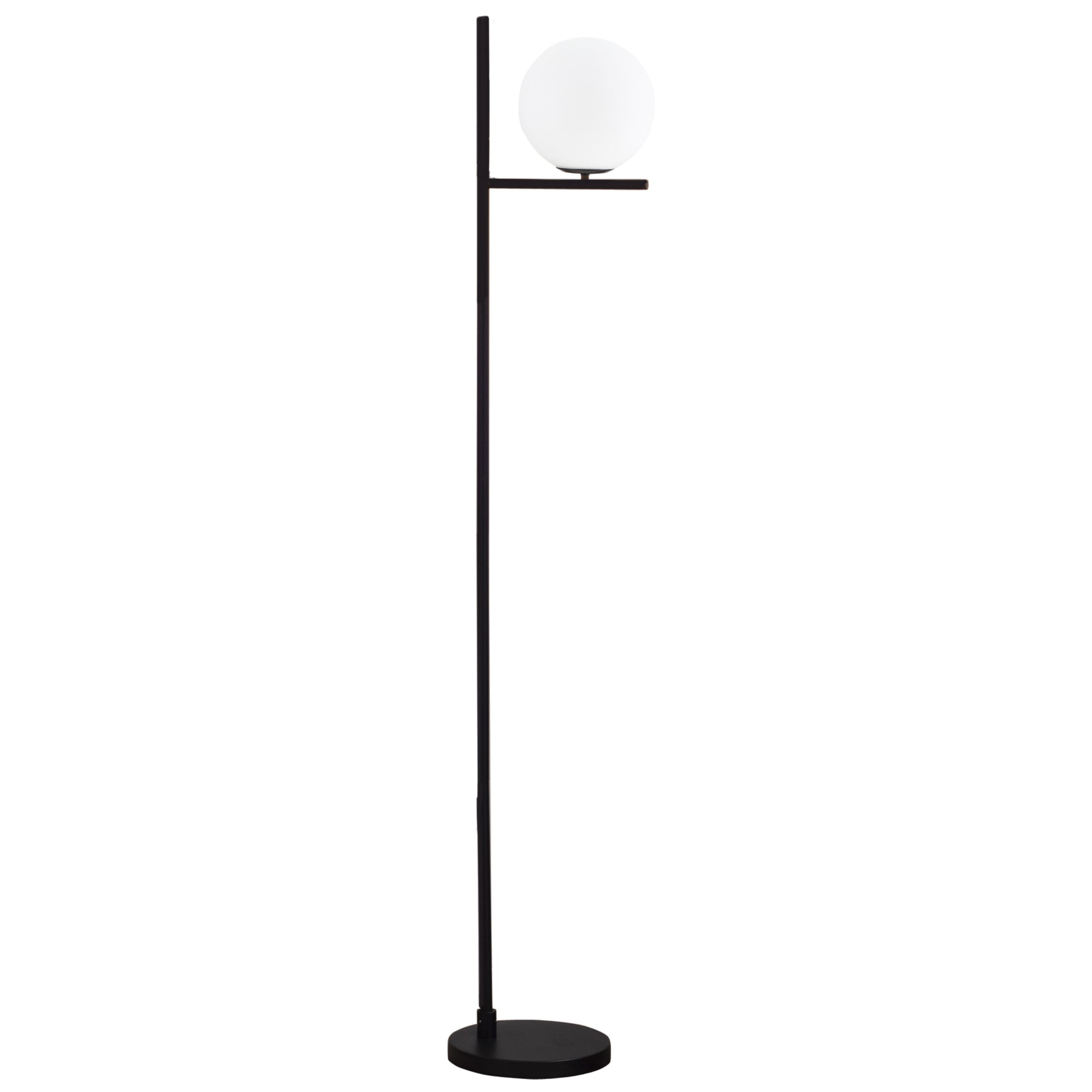 HOMCOM Modern Floor Lamp Metal Frame Sphere Light w/ Pedal Switch Unique Standing Beautiful Furnishing for Home Office Living Room, Black