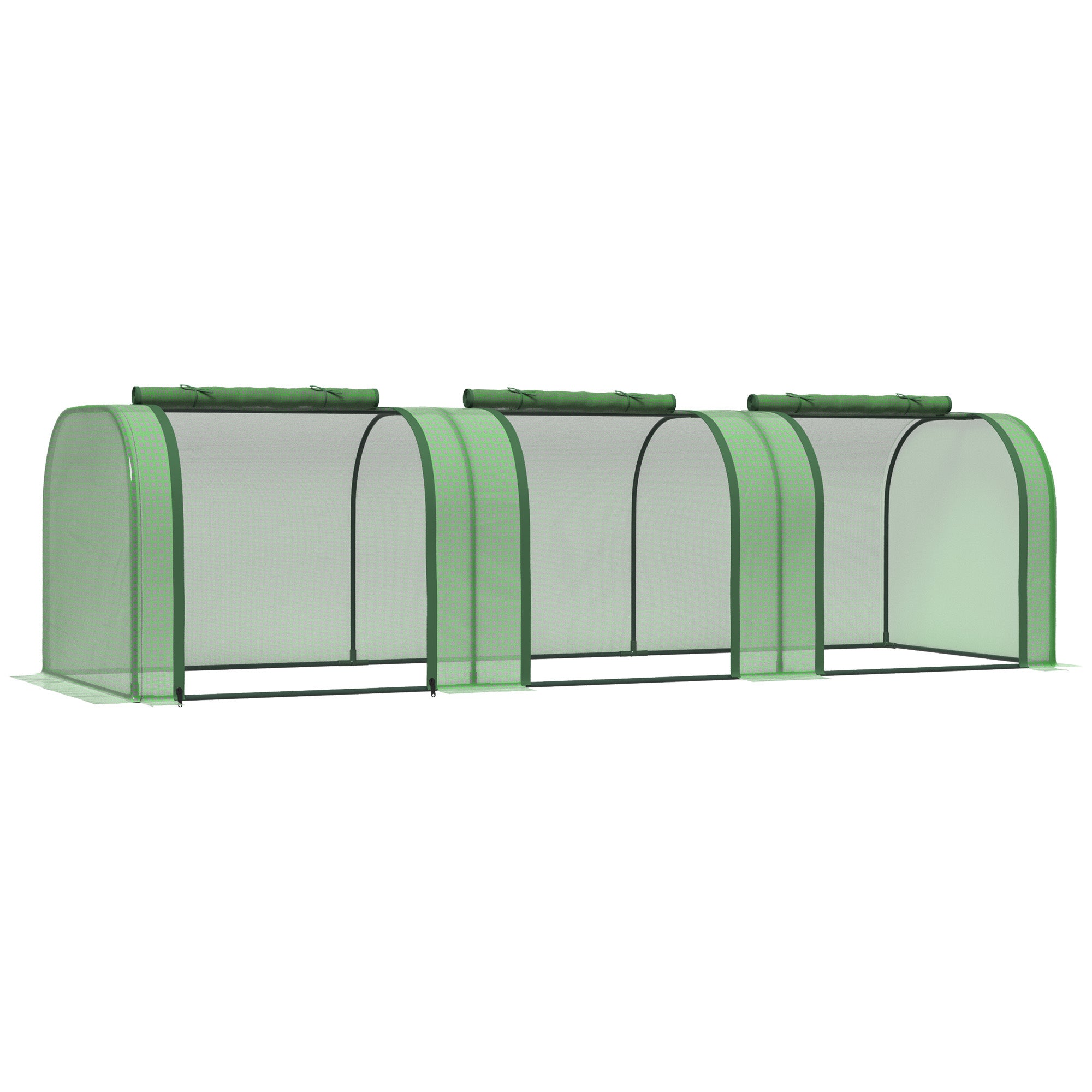 Outsunny Tunnel Greenhouse: PE Cover, Steel Frame, Zipper Door, 295x100x80cm, Verdant Green