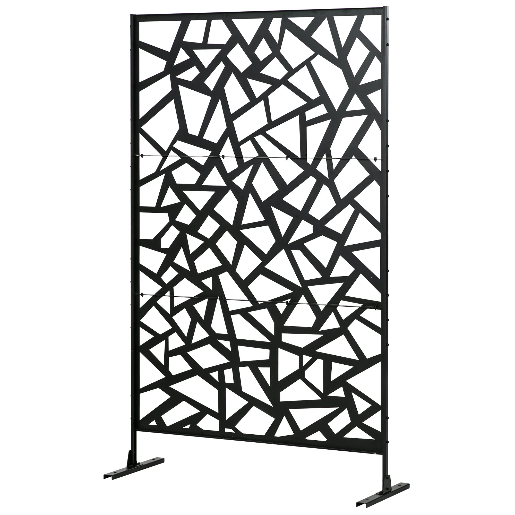 Outsunny Decorative Divider: Freestanding Metal Partition Screen for Patio & Deck, Expandable