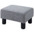 HOMCOM Linen Fabric Footstool Ottoman, Cube Design, with 4 Plastic Legs, Compact and Versatile, Grey