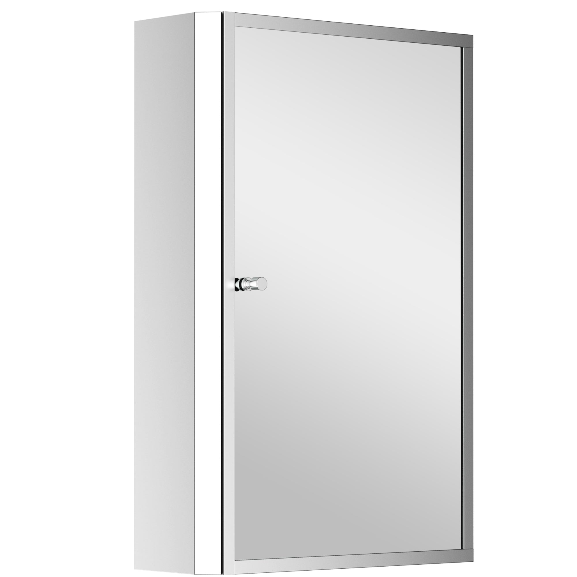 HOMCOM 60L X 40W X 13T cm Stainless Steel Wall Mirror Cabinet-Silver