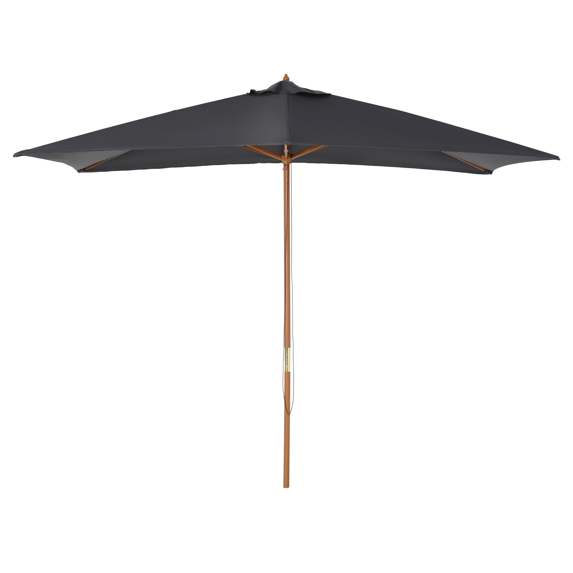 Outsunny Wooden Garden Parasol: 2x3m Outdoor Sun Canopy, UV Protection, Dark Grey