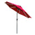 Outsunny 2.7m Garden Parasol Sun Umbrella Patio Summer Shelter w/ LED Solar Light, Angled Canopy, Vent, Crank Tilt, Red