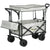 Outsunny Folding Trolley Cart Storage Wagon Beach Trailer 4 Wheels with Handle Overhead Canopy Cart Push Pull for Camping, Grey