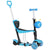 HOMCOM 5-in-1 Kids Toddler 3 Wheels Mini Kick Scooter Push Walker with Removable Seat & Back Rest for Girls and Boys Blue