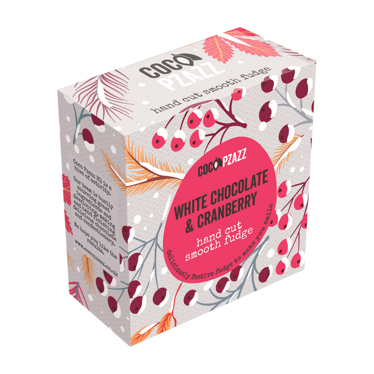 Coco Pzazz White Chocolate & Cranberry Fudge (150g)