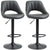 HOMCOM Barstools Set of 2 Adjustable Swivel Height Gas Lift PU Leather Counter Chairs with Footrest